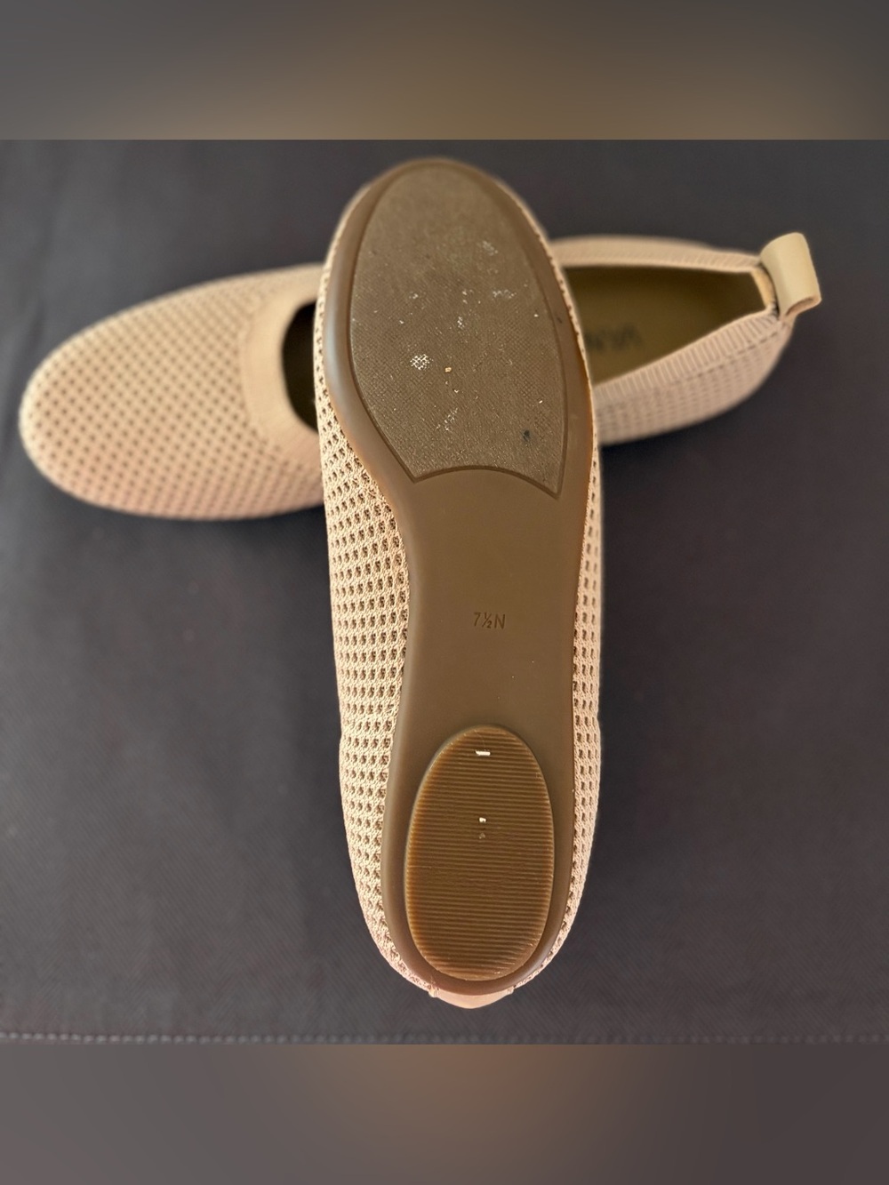 Vaneli Suvi Navy Beige Stretch Knit Ballet Flats 2142 Size 7.5 N Pristine - Picture 13 of 14